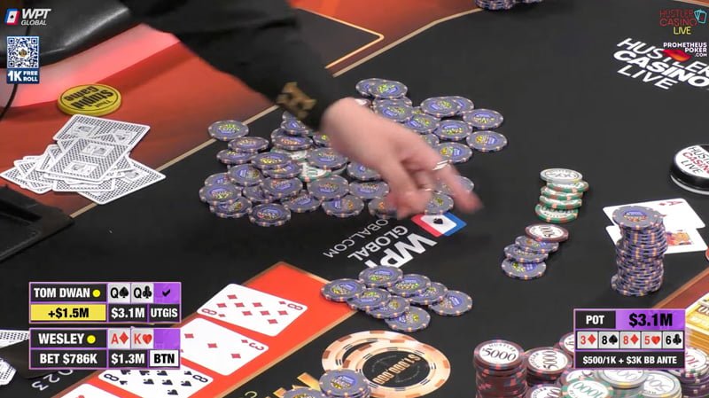 Tom Dwan đã xuất sắc hạ gục Wesley